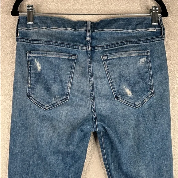 Mother The Looker in Graffiti Girl Classic Denim Distressed Skinny Jeans Size 29 - Picture 5 of 10